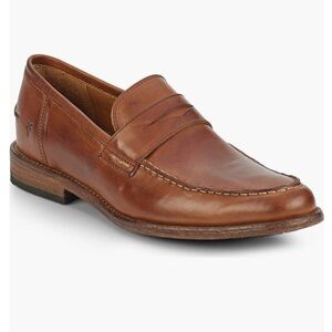 Frye Cognac Brown Leather Penny Loafers